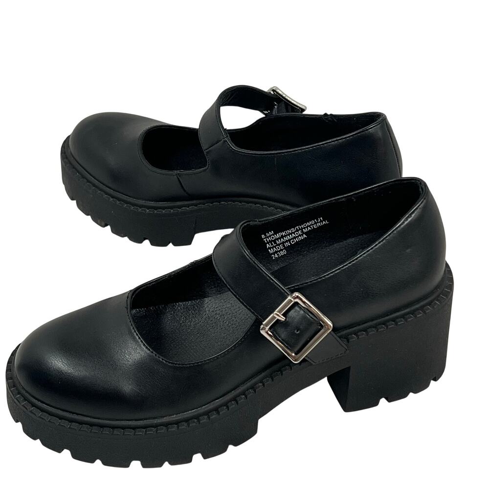 Madden Girl Thompkins Faux Leather Mary Jane Platform Shoe 3" Heel Size 8.5M